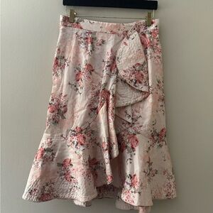 ANTONIO MELANI Asymmetrical Floral Pink Skirt